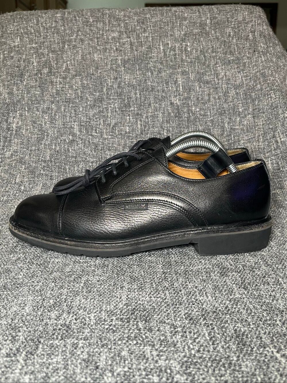 Mephisto Mens Black Leather Cap Toe Oxfords Derby Shoes Size US 9 EUR 8.5